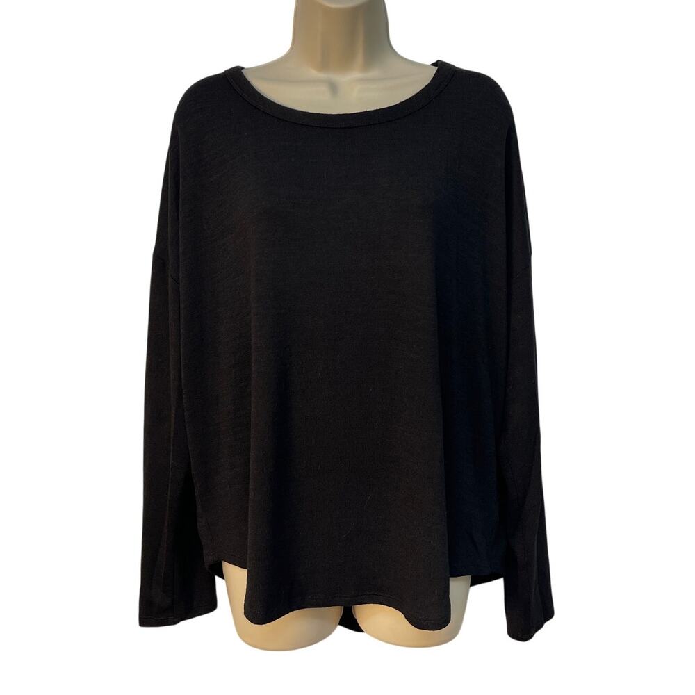 Time and Tru Women's Black Long Sleeve Crewneck Sweater‎ Large